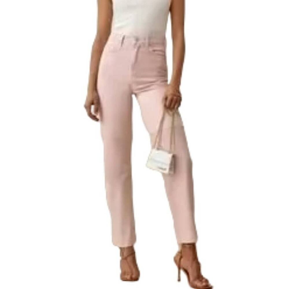 REFORMATION Ryan Tonal Patch High Rise Straight Jeans in Rose SZ 30